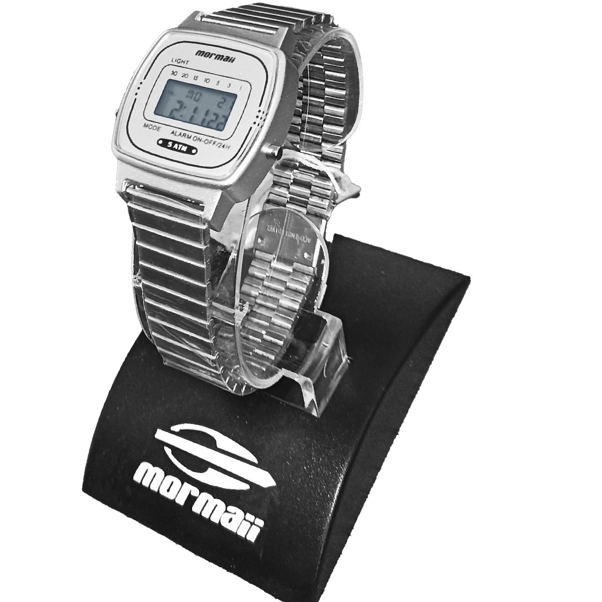 Relógio Mormaii Digital Vintage MO13722A/7K Prata Prata 4