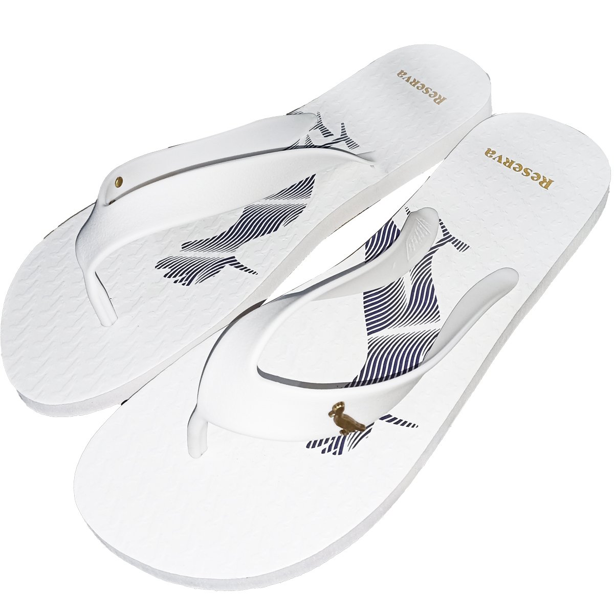 Chinelo Reserva Pica Pau Distortion Lines Original Branco Branco 2