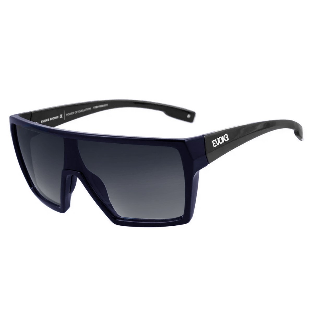 Óculos Evoke Bionic Alfa D01 Black Shine Blue Lente Grey Gradient