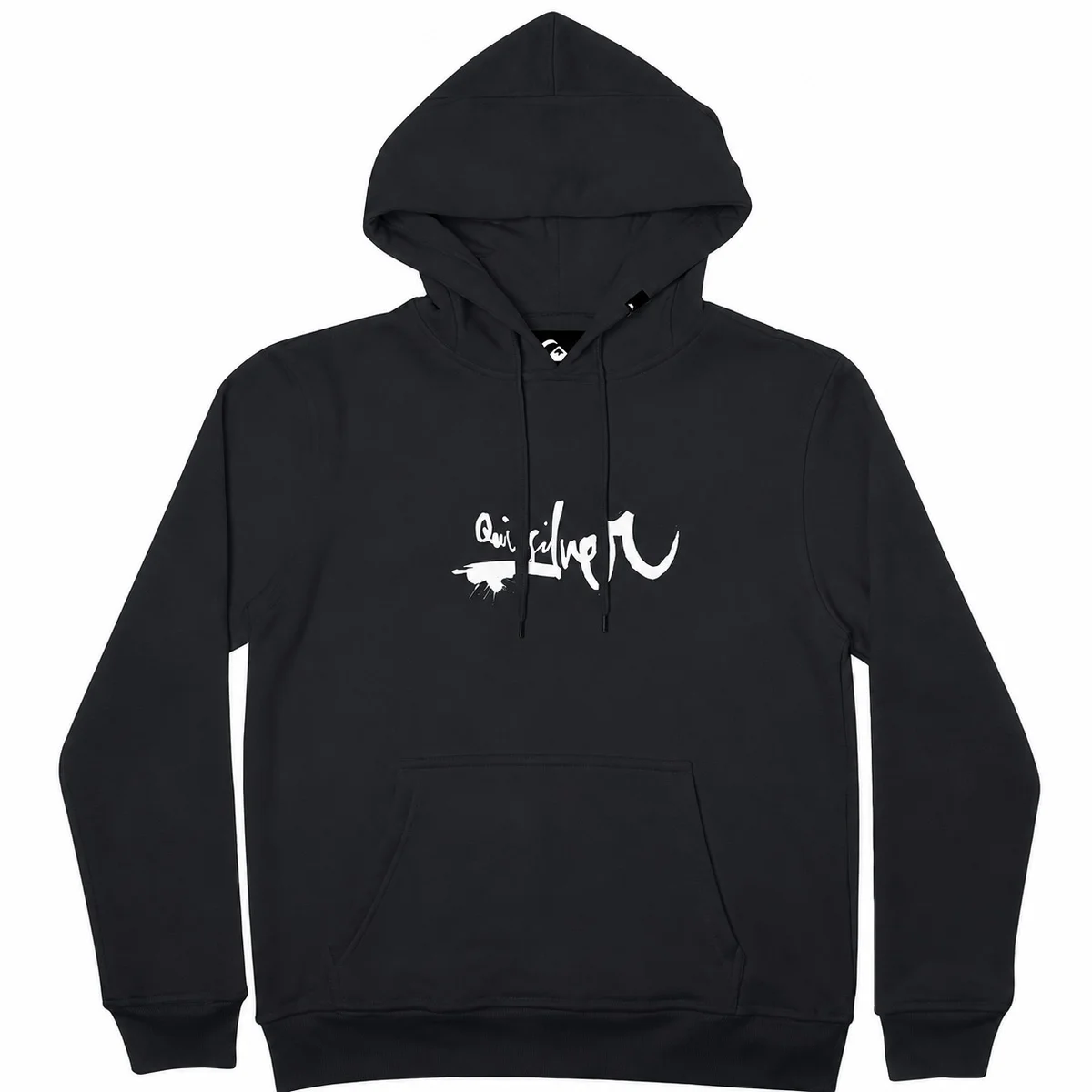 Moletom Quiksilver Impaired Logo DNA Preto Fechado com Capuz Preto 3