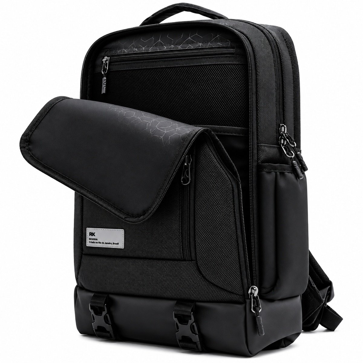 Mochila Reserva Bold Preta – Estilo Urbano, Organização e Durabilidade Premium Preto 3
