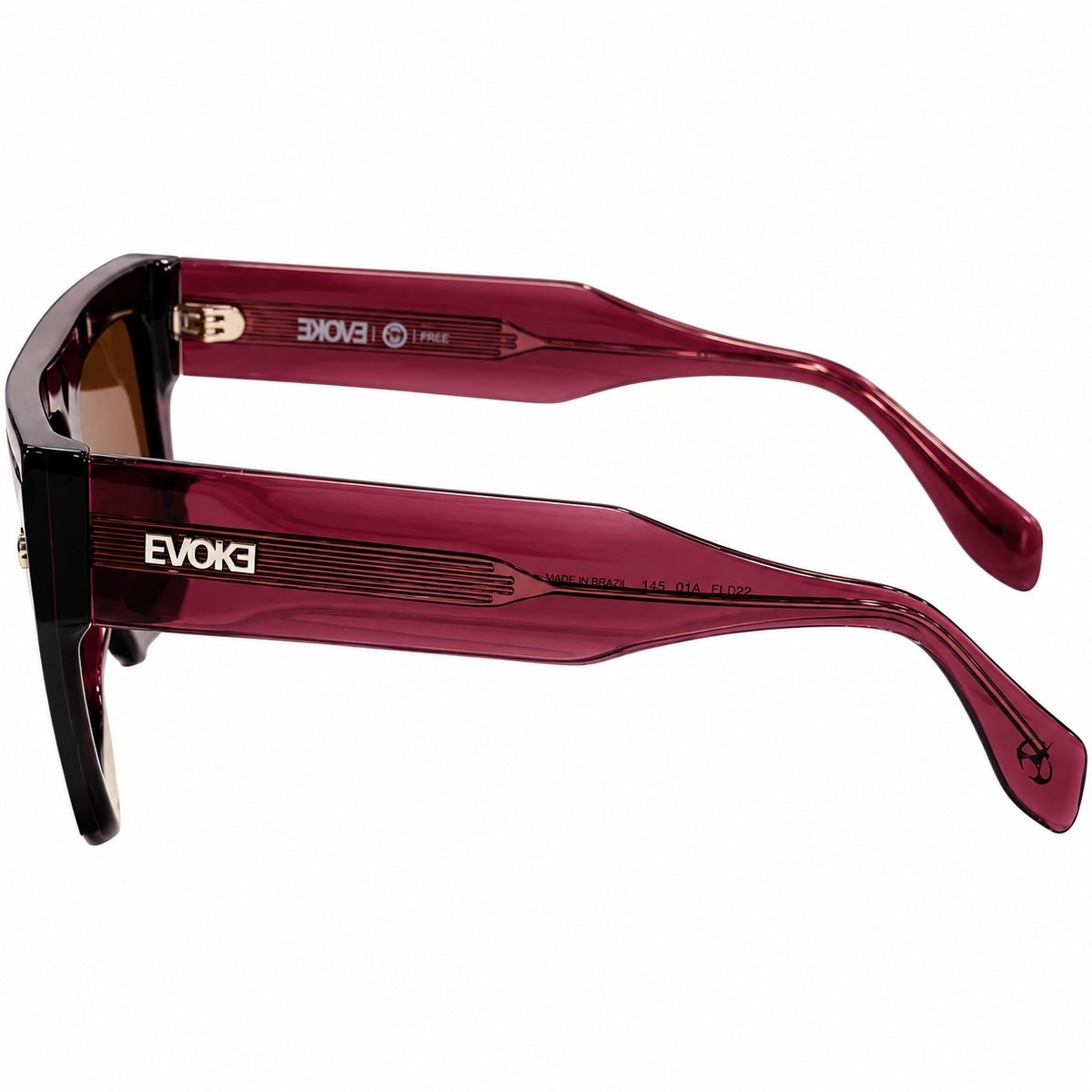 Óculos Evoke EVK 64 R02 Cristal Dark Fucsia/ Lente Silver Brown Total Bordô 3