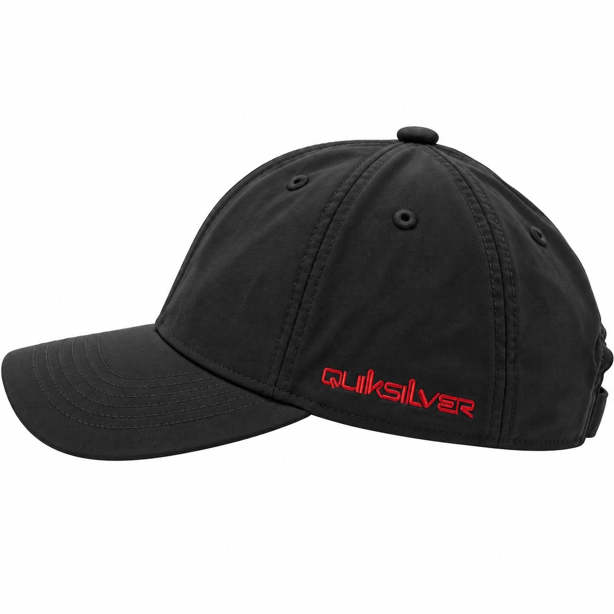 Boné Quiksilver Side Basic Preto com Logo Vermelho – Estilo Urbano, Conforto e Proteção Preto 3