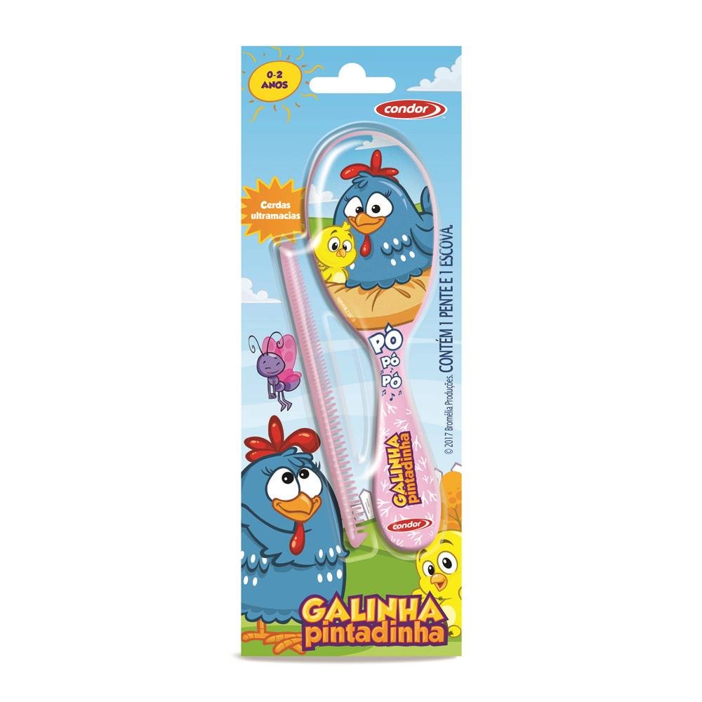 Escova Cabelo + Pente Infantil Condor ÚNICO 2
