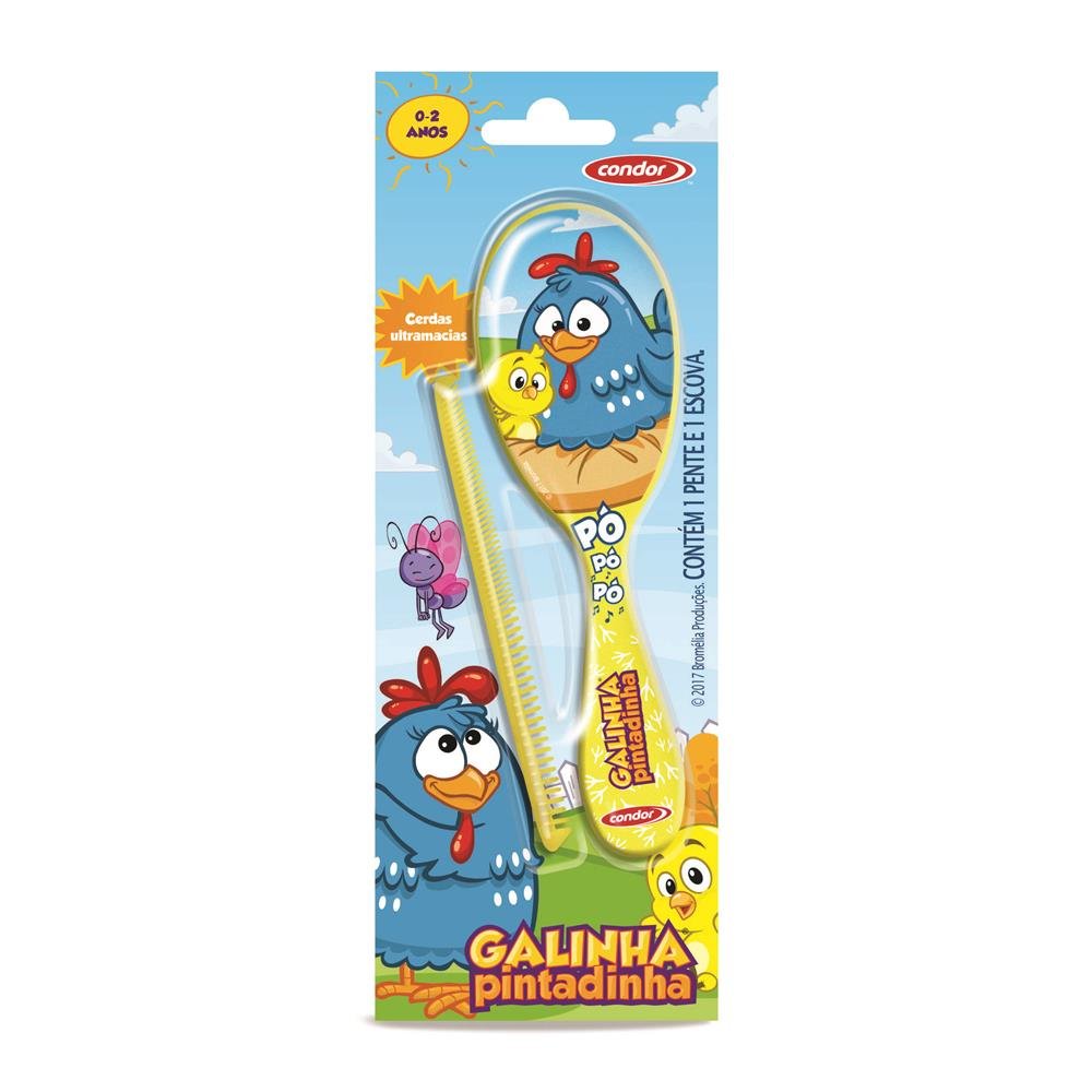 Escova Cabelo + Pente Infantil Condor ÚNICO 3
