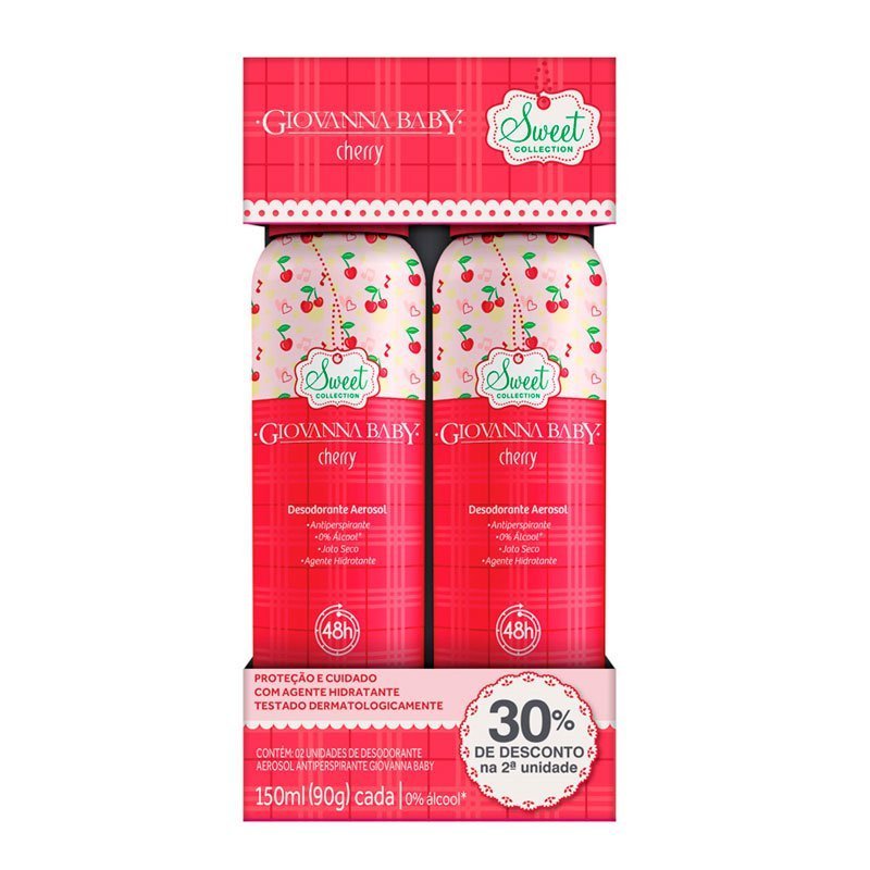 Desodorante Giovanna Baby Aerossol Cherry 2 Unidades ÚNICO 1