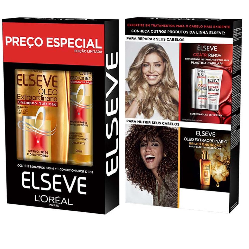 Shampoo + Condicionador Elseve Óleo Extraordinário 375 + 170ml ÚNICO 2