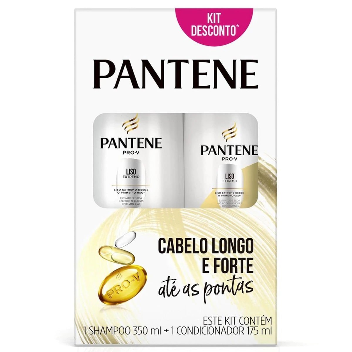Kit com Shampoo de 350ml e Condicionador de 175ml Pantene Liso Extremo ÚNICO 1