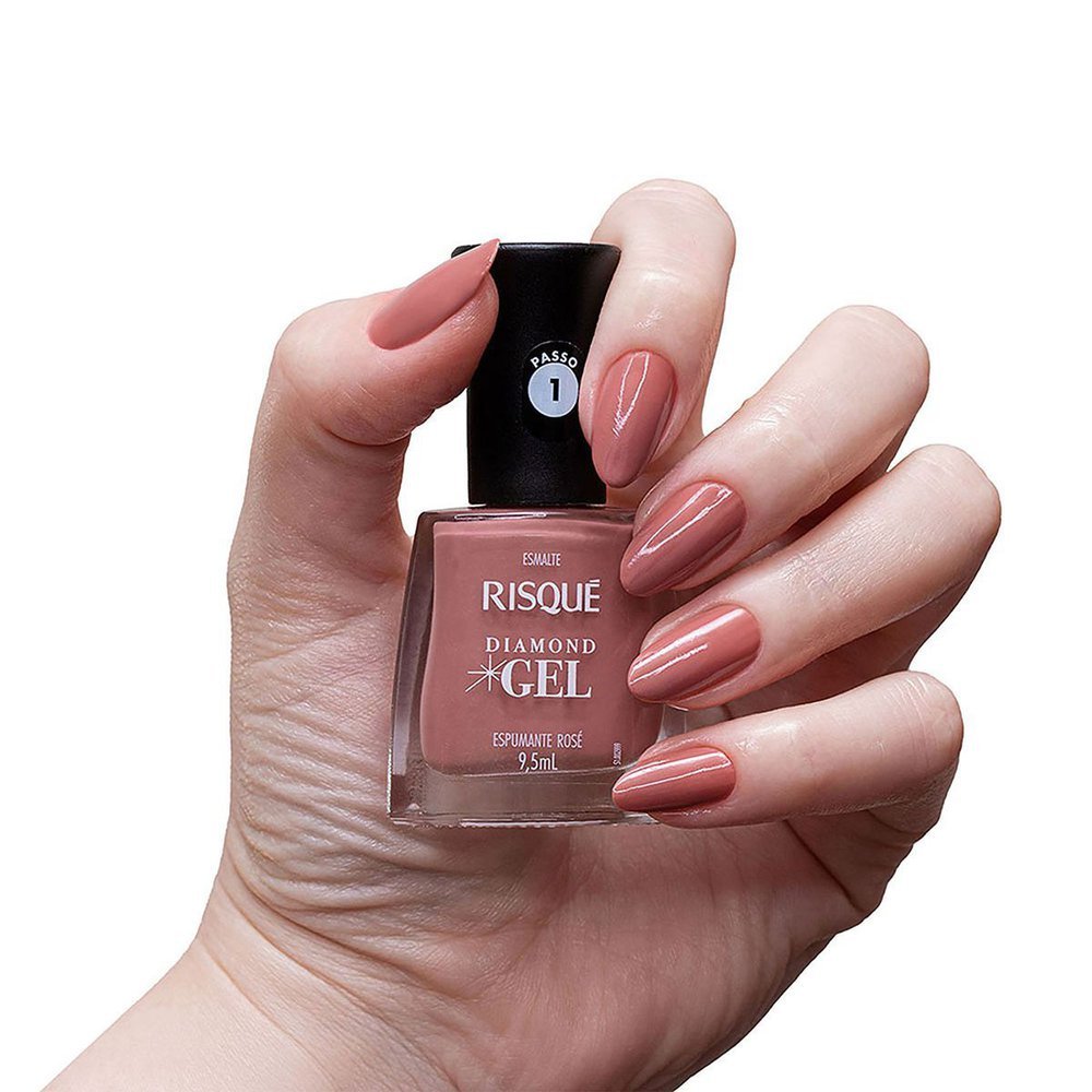 Esmalte Risqué Diamond Gel Espumante Rosé 9,5ml Espumante Rosé 3