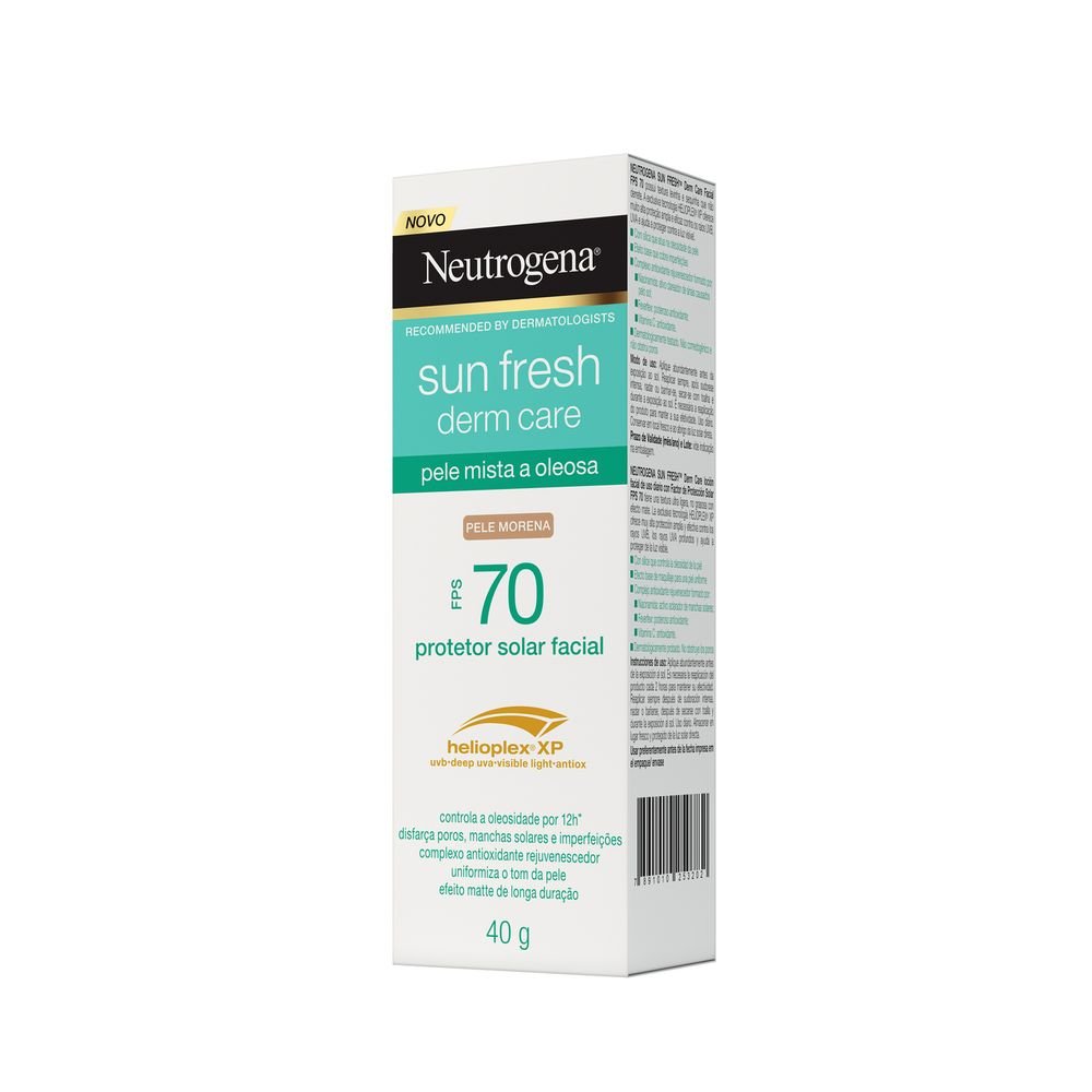 Protetor Solar Facial Neutrogena FPS70 Sun Fresh Derm Care Pele Morena 40g Pele Morena 4