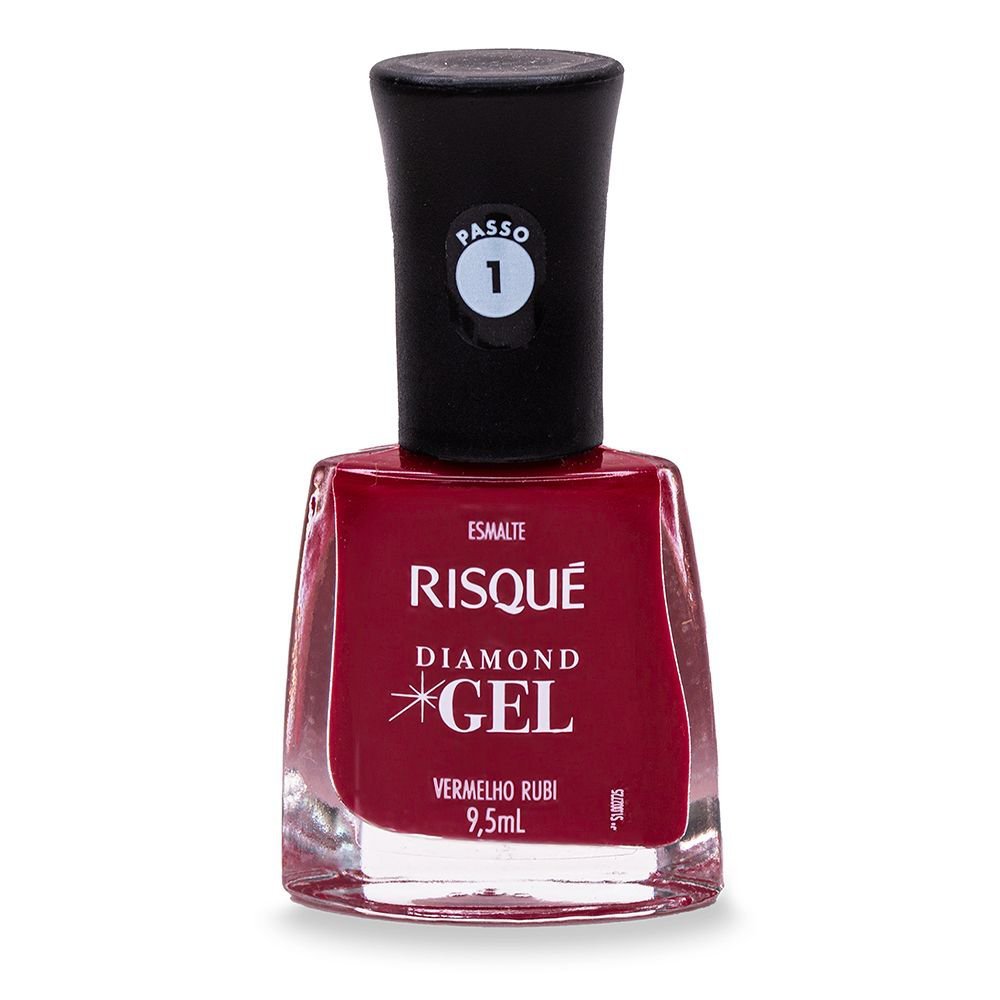 Esmalte Risqué Diamond Gel Vermelho Rubi 9,5ml Vermelho Rubi 5