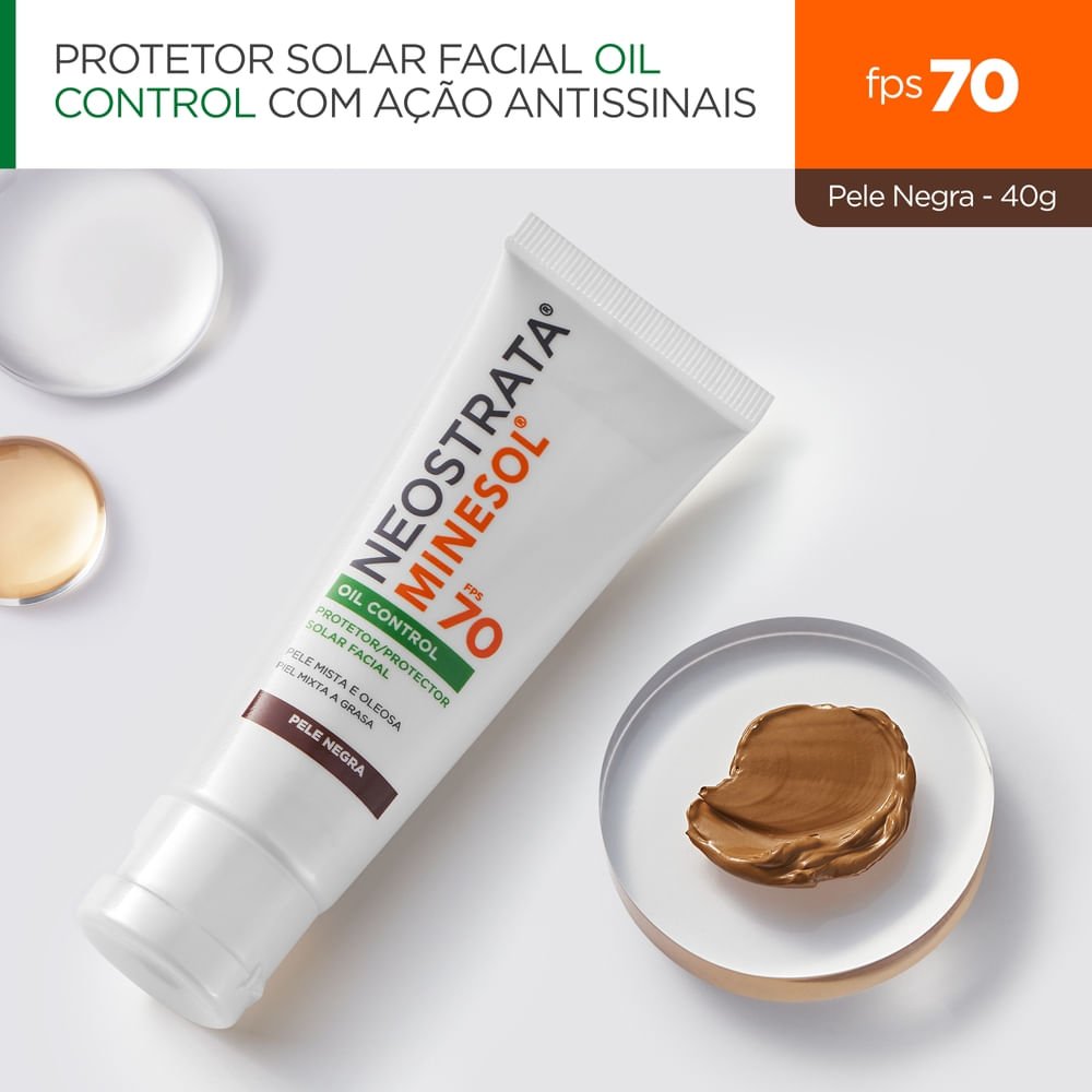 Protetor Solar NeoStrata Minesol FPS 70 Oil Control Facial com Cor Escuro com 40g Marrom 3