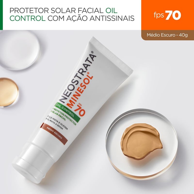 Protetor Solar Facial NeoStrata Minesol Oil Control Cor Escuro Fps70 40g Bege 2