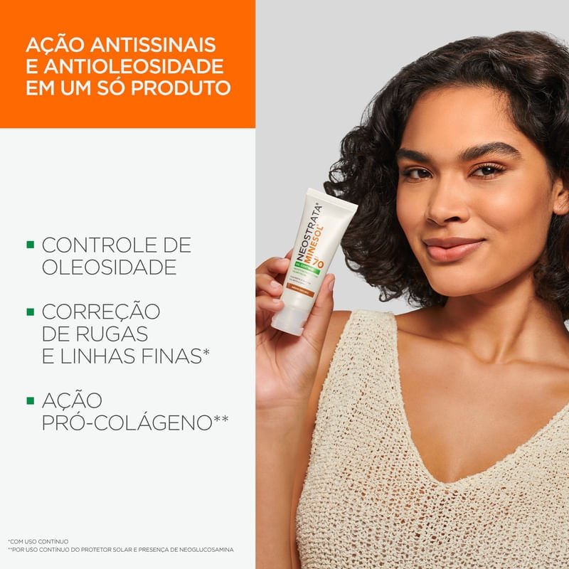 Protetor Solar Facial NeoStrata Minesol Oil Control Cor Escuro Fps70 40g Bege 4