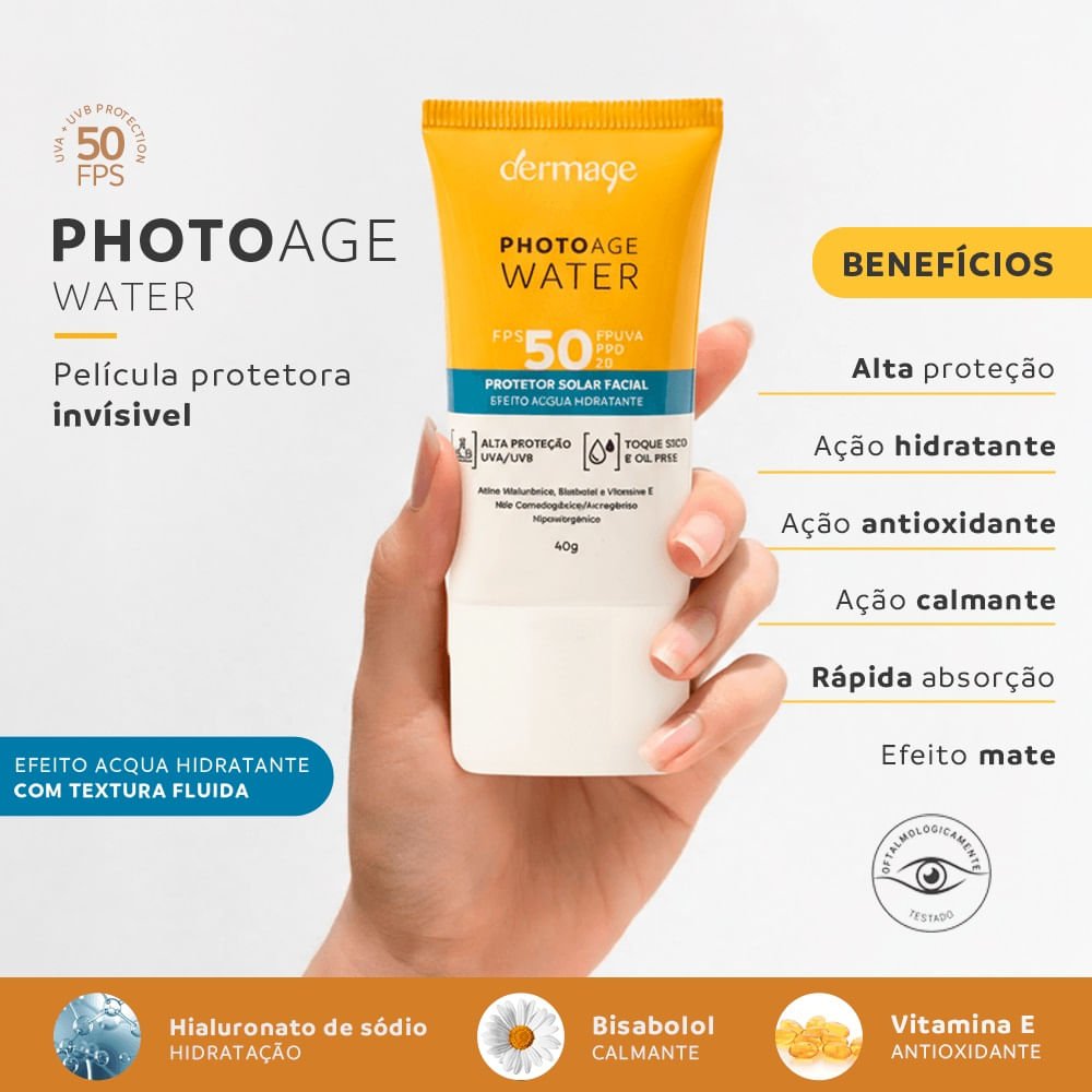 Protetor Solar Facial Dermage Photoage Water Fps50 40g 40g 5