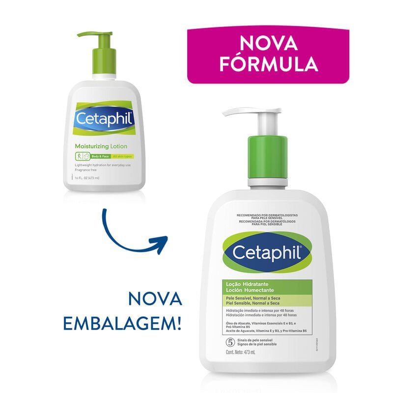Kit 2 Cetaphil Loção Hidratante Pele Normal Seca 473ml cada ÚNICO 1