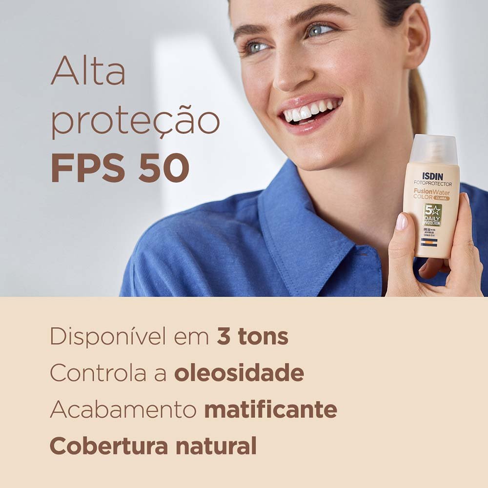 Protetor Solar Facial ISDIN Fusion Water Cor FPS50 -clara Clara 6