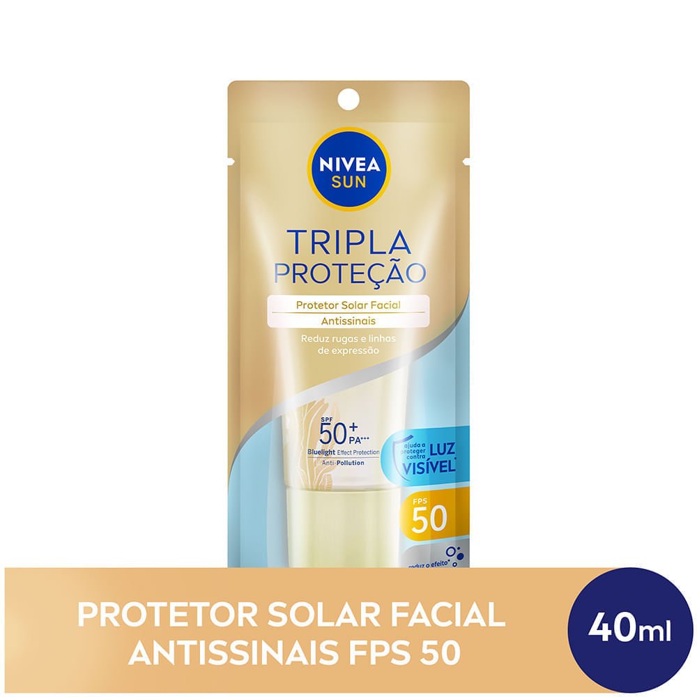 Protetor Nivea Sun Face Triple Protect Antissinais FPS50 50ml 50ml 2
