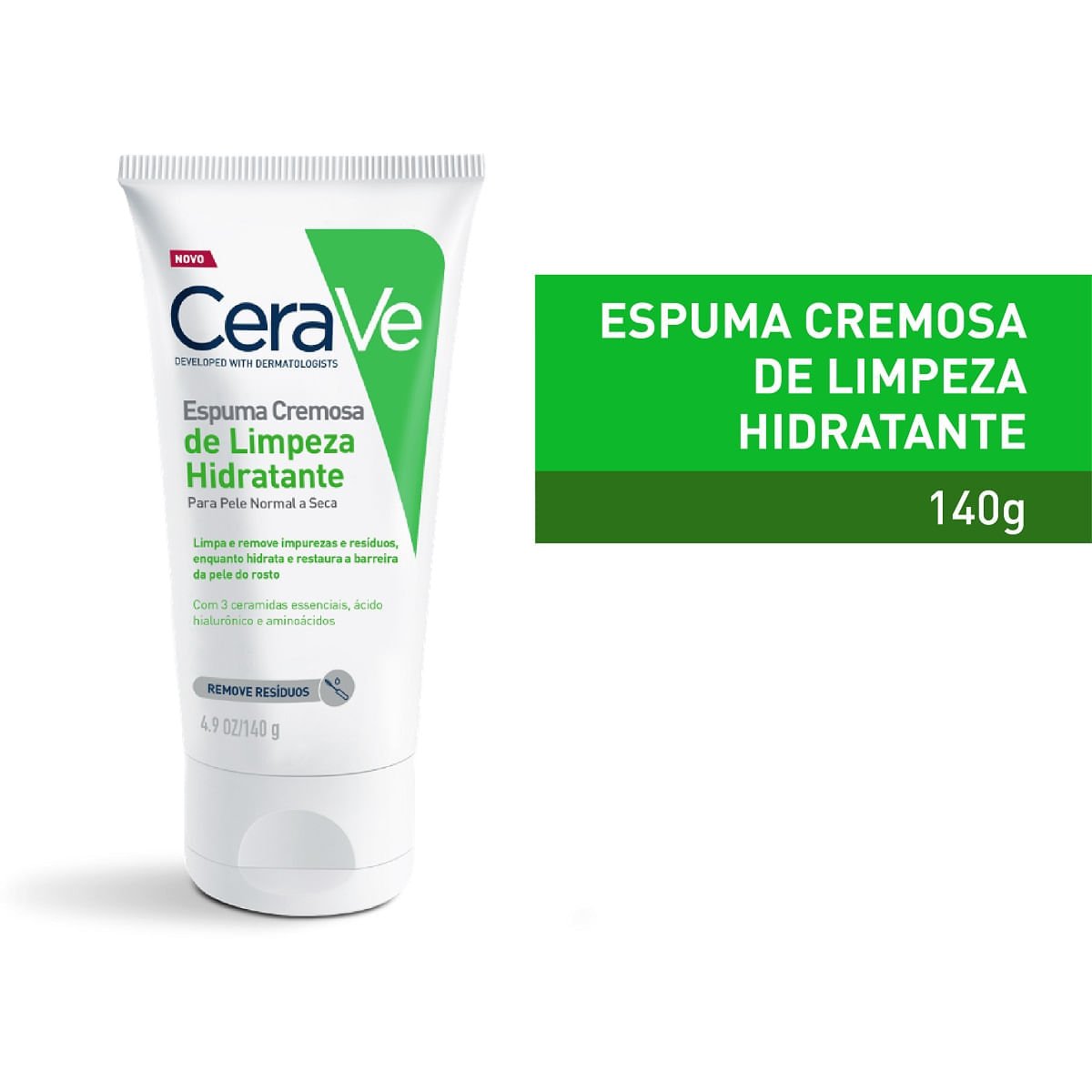 Cerave Espuma Limpeza Hidratante Cremosa 140g 140g 3