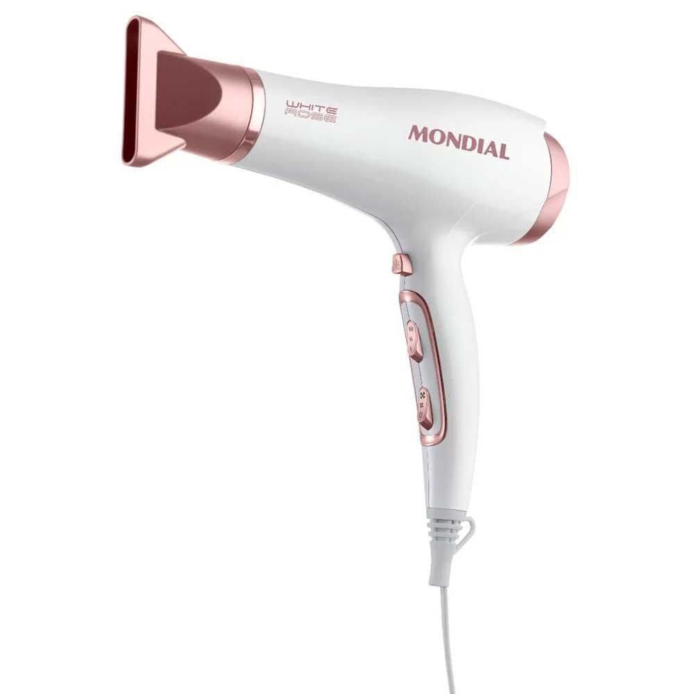 Secador Cabelo Mondial Branco/Rose Gold 220V Rosa 1