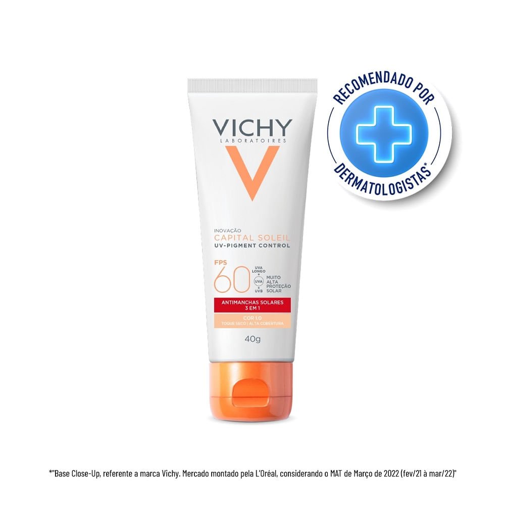 Protetor Solar Facial Vichy UV Pigment Control Com Cor 1.0 fps 60 40g Cor 1.0 2