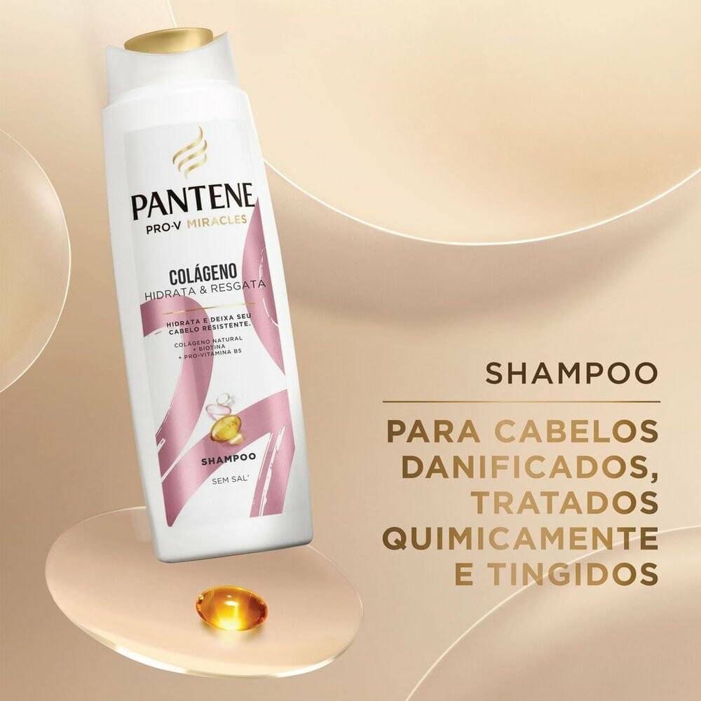 Kit Pantene Colágeno Hidrata & Resgata Shampoo 300ml + Condicionador 150ml ÚNICO 3