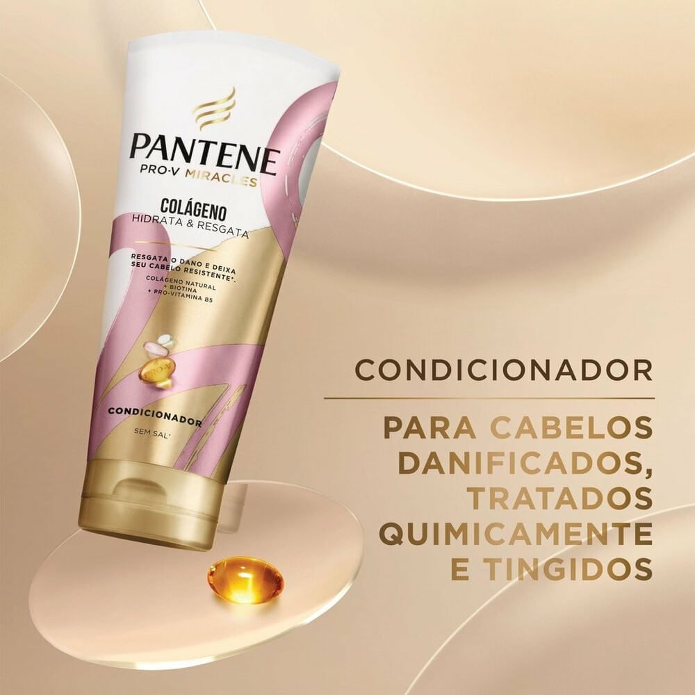 Kit Pantene Colágeno Hidrata & Resgata Shampoo 300ml + Condicionador 150ml ÚNICO 4