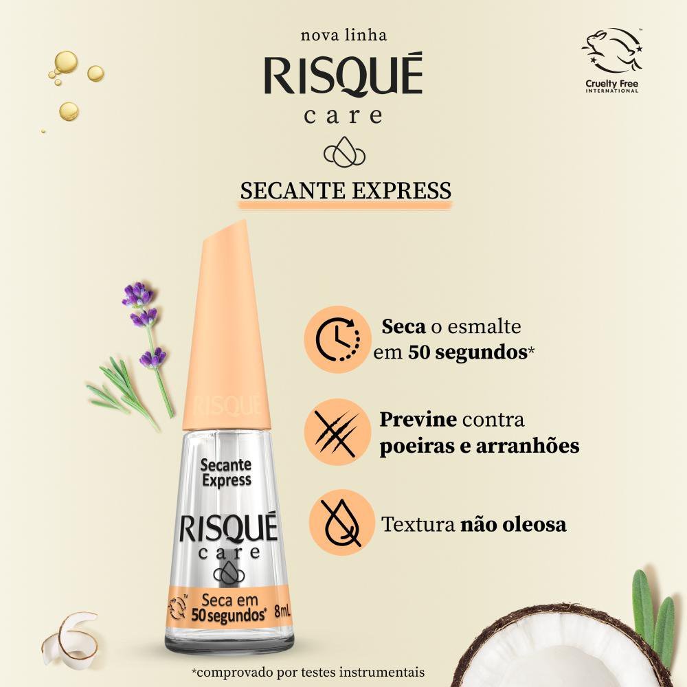 Esmalte Risqué Care Secante Express CL 8ml 8ml 3