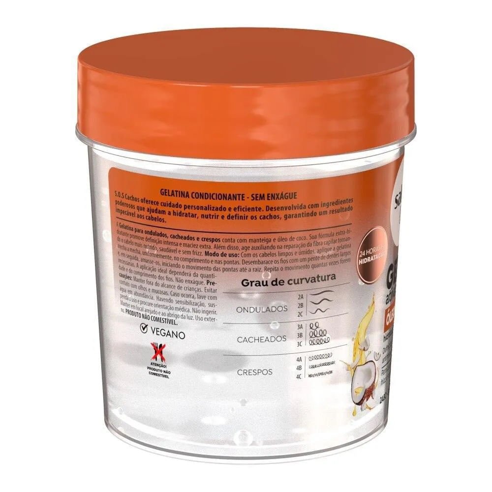 Gelatina Capilar Salon Line SOS Cachos Óleo de Coco 400g 400g 3