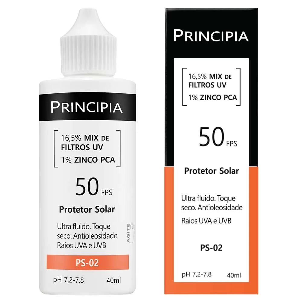 Protetor Solar Facial Principia Fps50 16,5% Filtros UV + 1% Zinco PCA 40ml