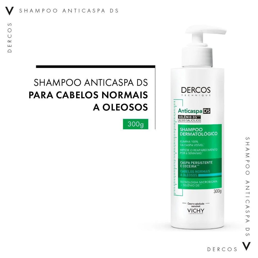 Shampoo Anticaspa Ds Vichy Dercos Oily Cabelos Normais a Oleosos 300g 300g 2