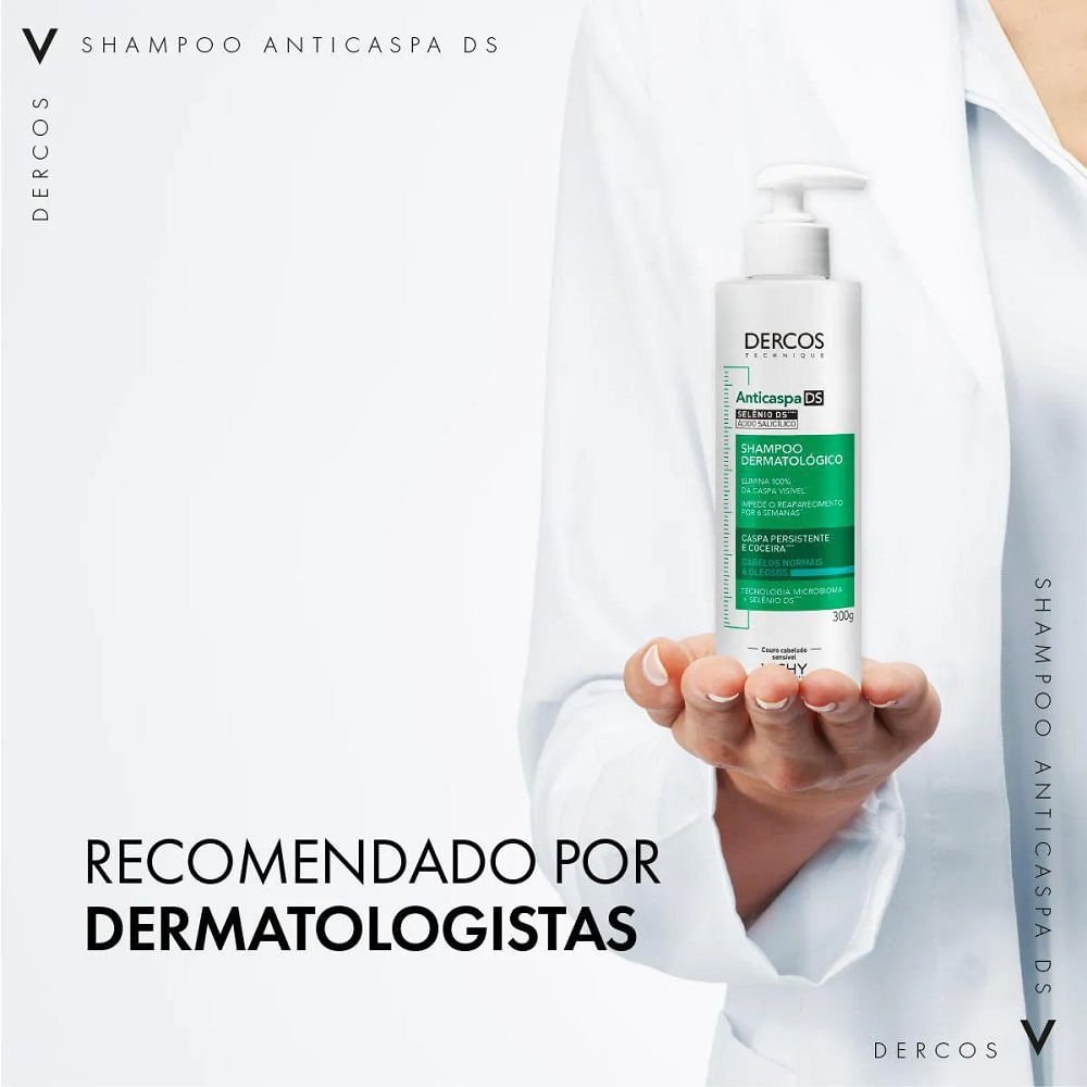 Shampoo Anticaspa Ds Vichy Dercos Oily Cabelos Normais a Oleosos 300g 300g 8