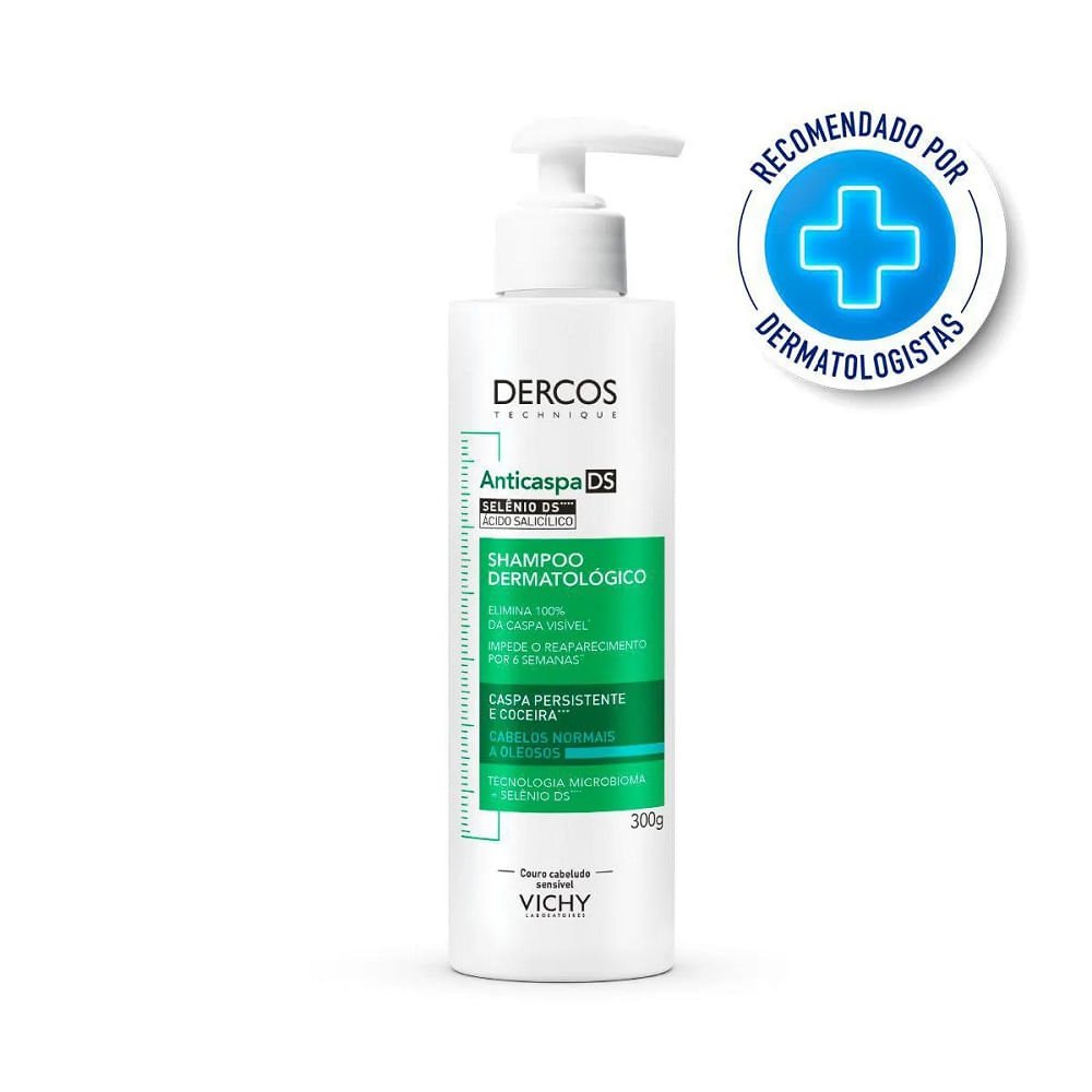 Shampoo Anticaspa Ds Vichy Dercos Oily Cabelos Normais a Oleosos 300g 300g 10