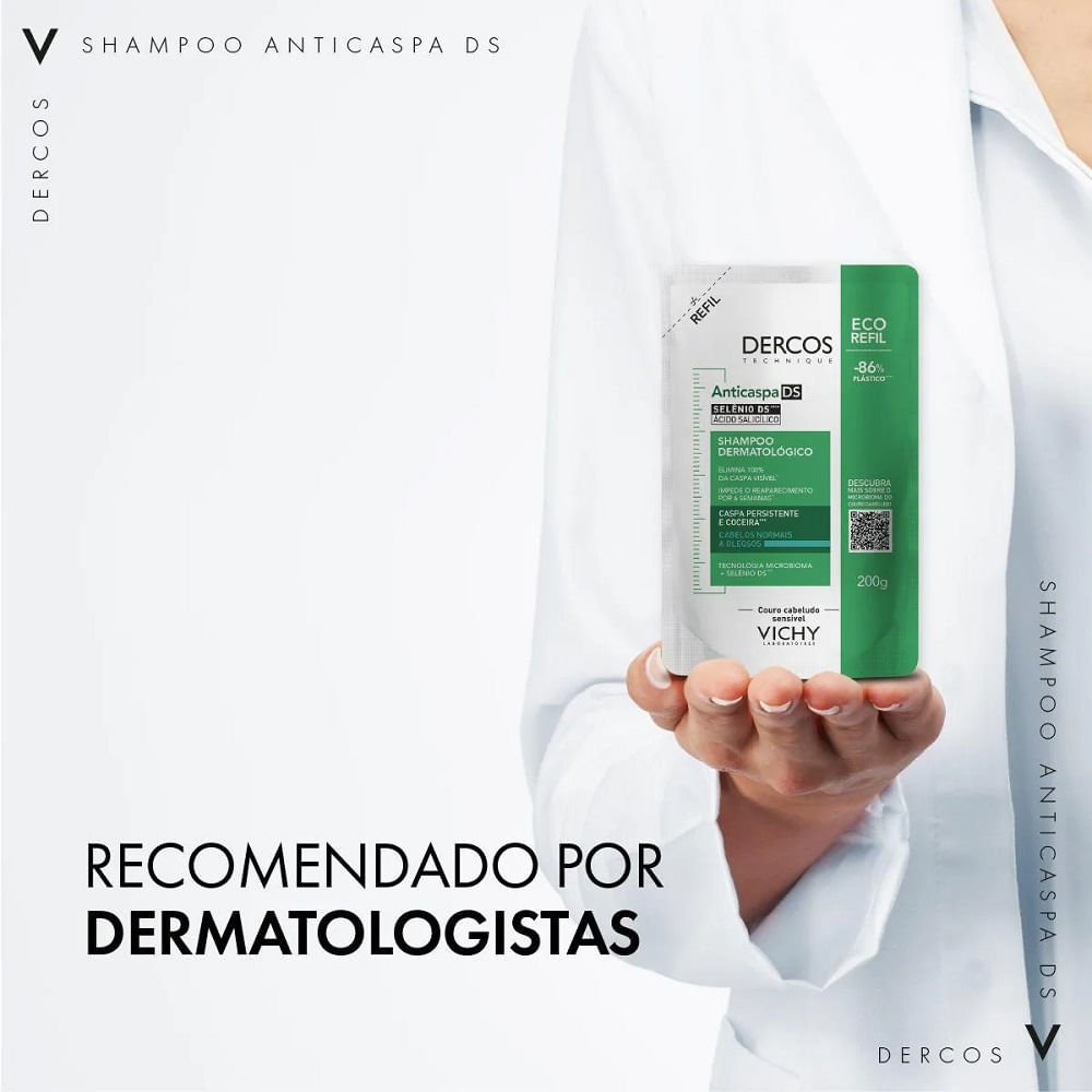 Refil Shampoo Anticaspa Ds Vichy Dercos Oily Cabelos Normais a Oleosos 200g 200g 10