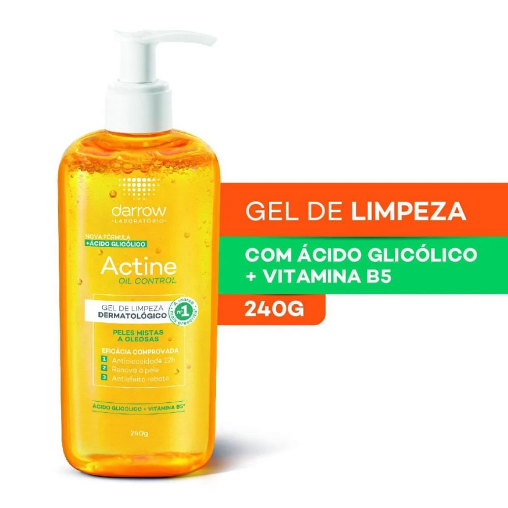Gel de Limpeza Facial Actine Oil Control Peles Mistas a Oleosas 240g 240g 2