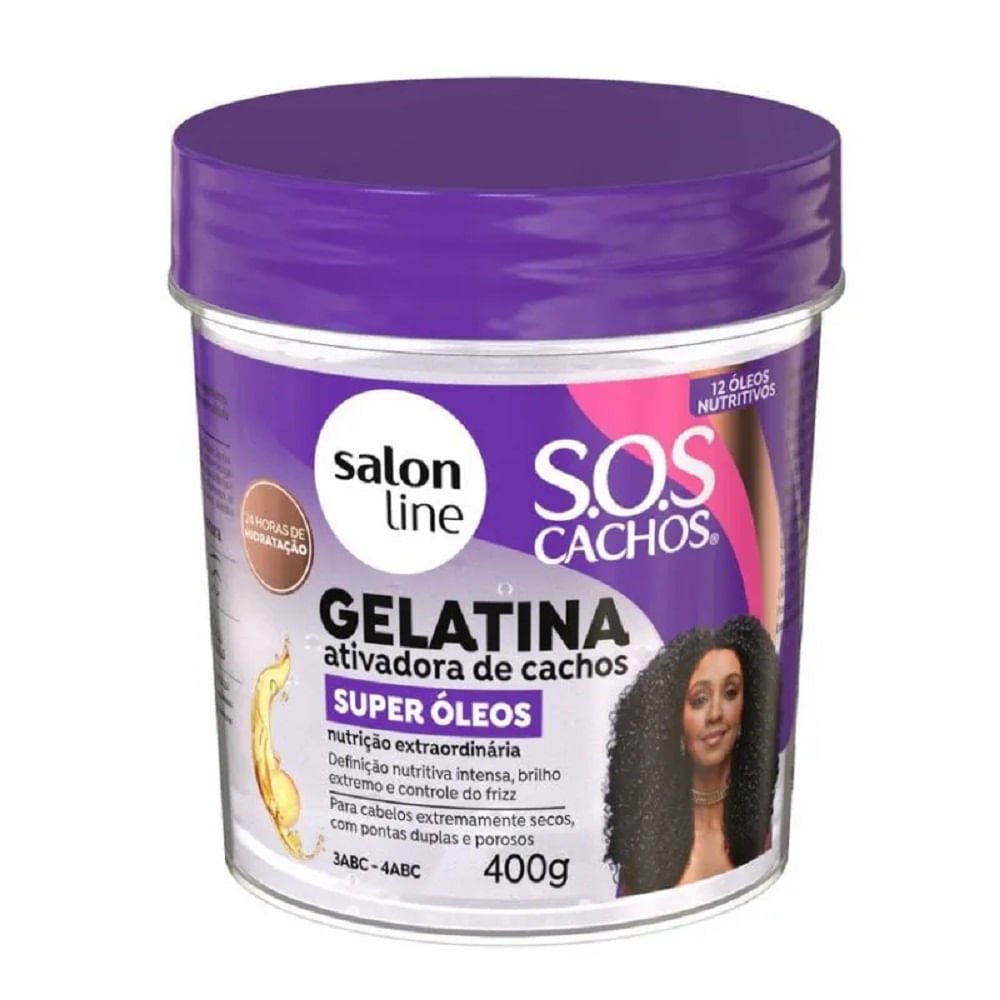 Gelatina Capilar Salon Line Ativadora de Cachos Super Óleos 400g 400g 1