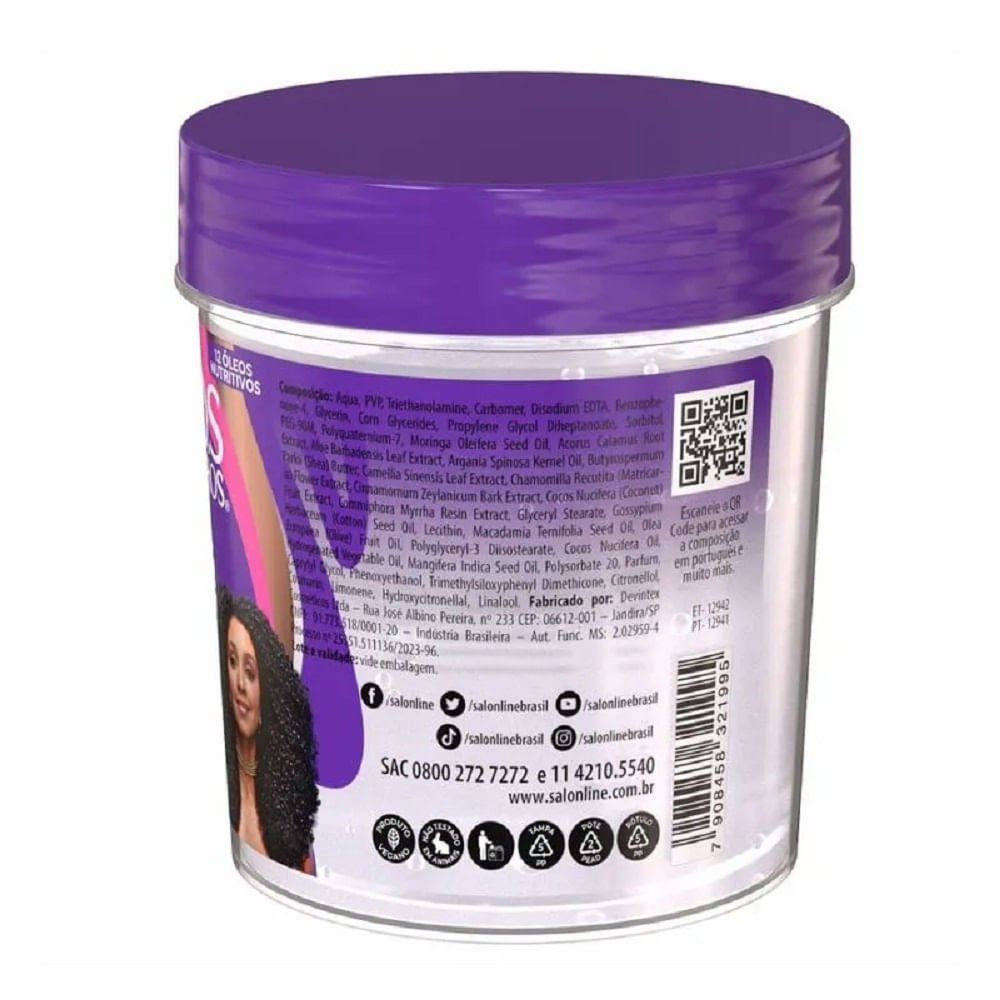 Gelatina Capilar Salon Line Ativadora de Cachos Super Óleos 400g 400g 3