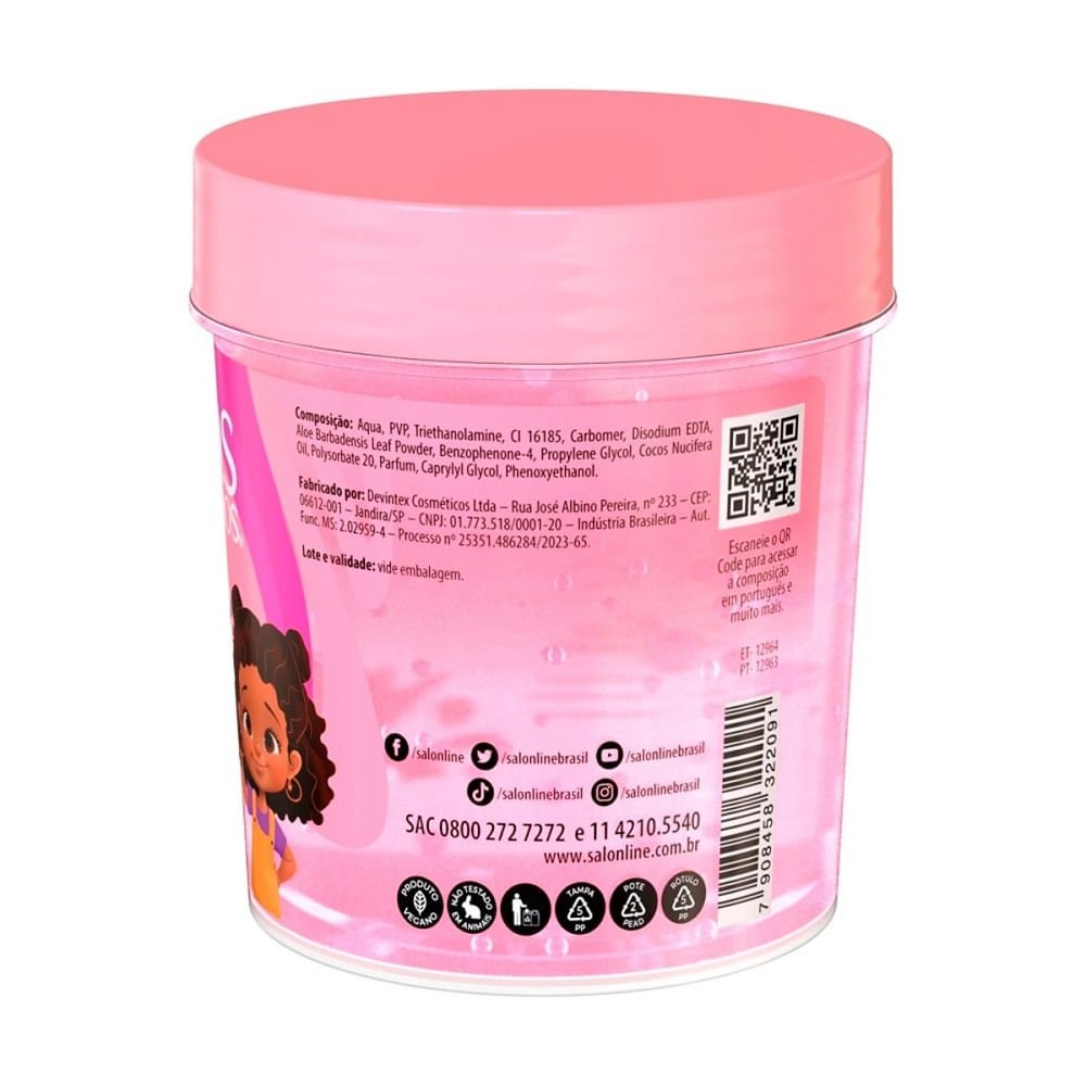 Gelatina Capilar Infantil Salon Line Kids Ativadora de Cachos Hidratação 400g 400g 3