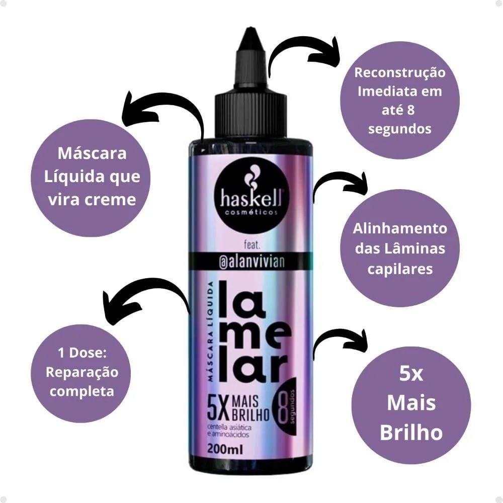 Máscara Capilar Líquida Haskell  Lamelar 200ml 200ml 2