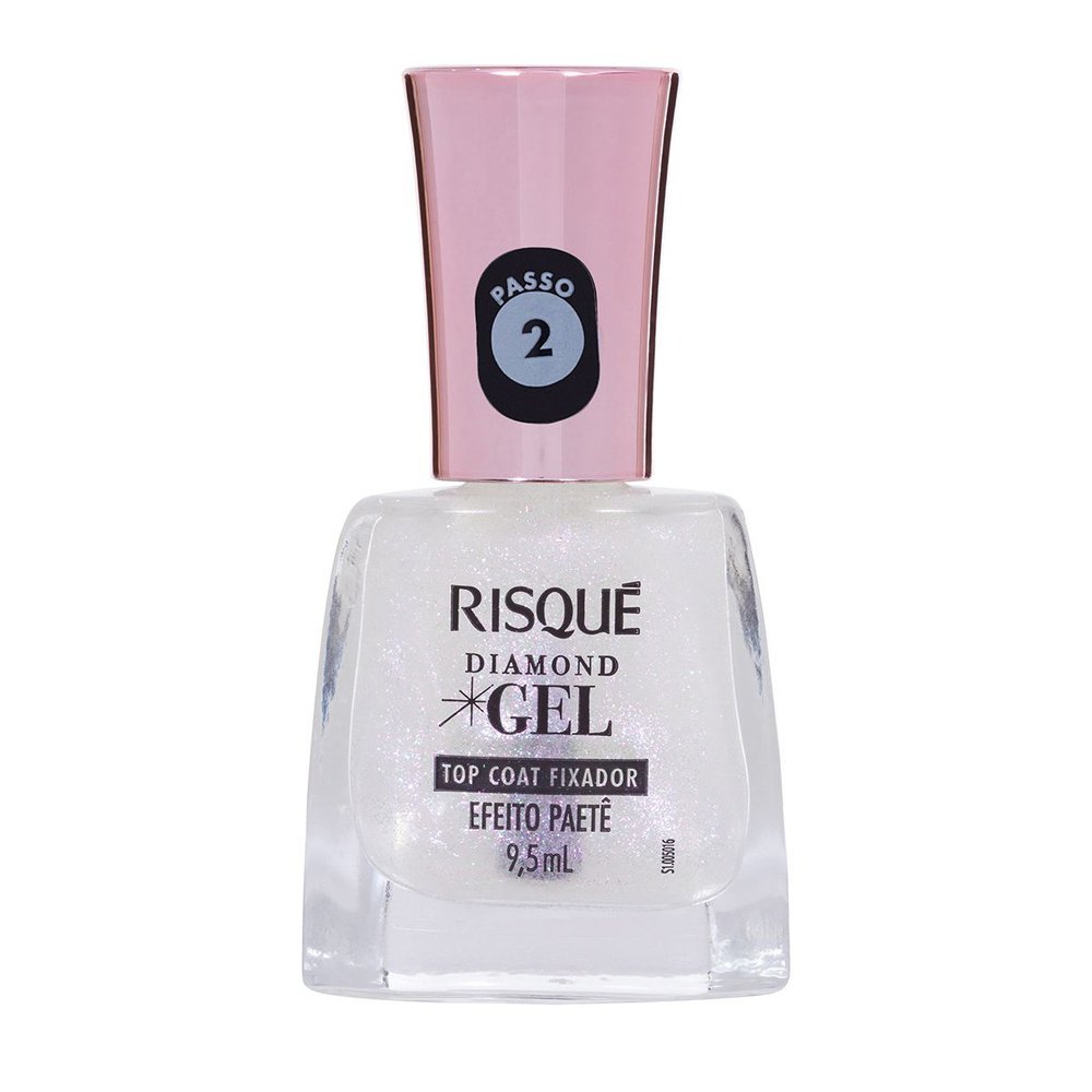 Esmalte Risqué Diamond Gel Top Coat Fixador Efeito Paetê 9,5ml 9,5ml 1