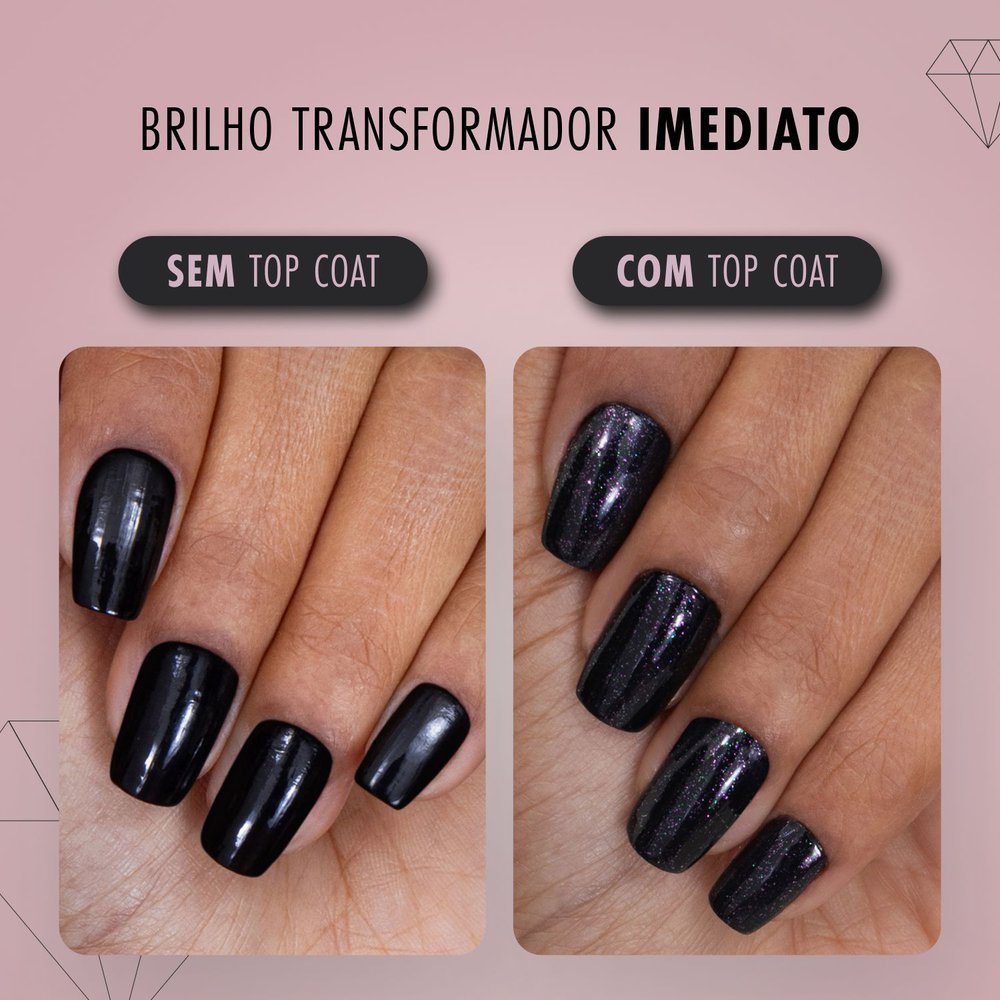 Esmalte Risqué Diamond Gel Top Coat Fixador Efeito Paetê 9,5ml 9,5ml 5