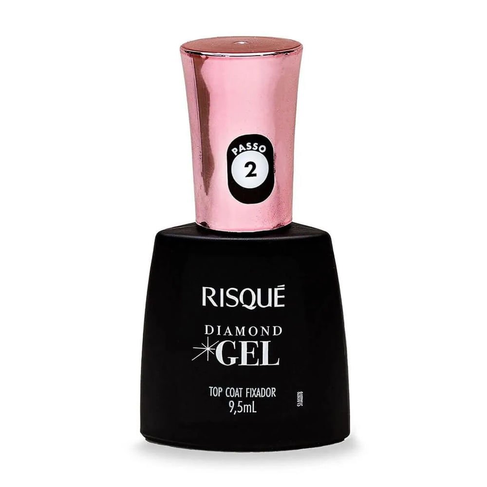 Esmalte Risqué Diamond Gel Top Coat Fixador 9,5ml 9,5ml 1