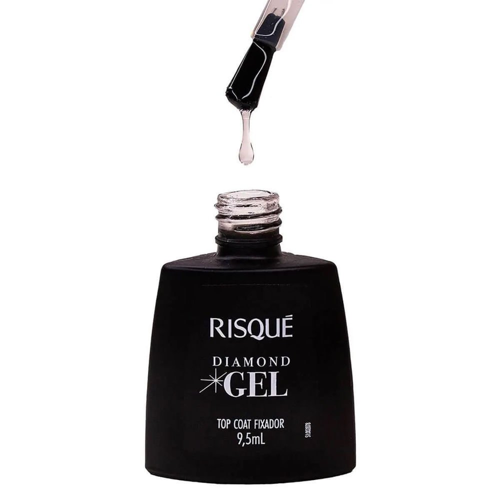 Esmalte Risqué Diamond Gel Top Coat Fixador 9,5ml 9,5ml 2