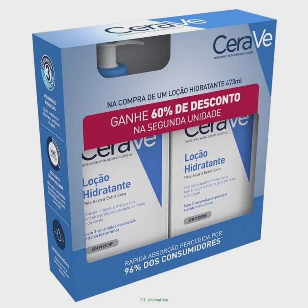 Kit Loção Hidratante Cerave Com 2 Unidades 473ml Cada ÚNICO 2