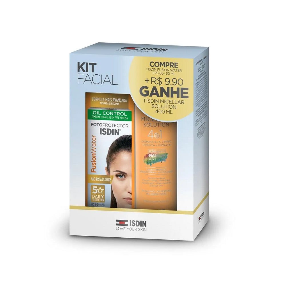 Isdin Fusion Water Sem Cor Fps50 50ml + Micellar Solution 400ml