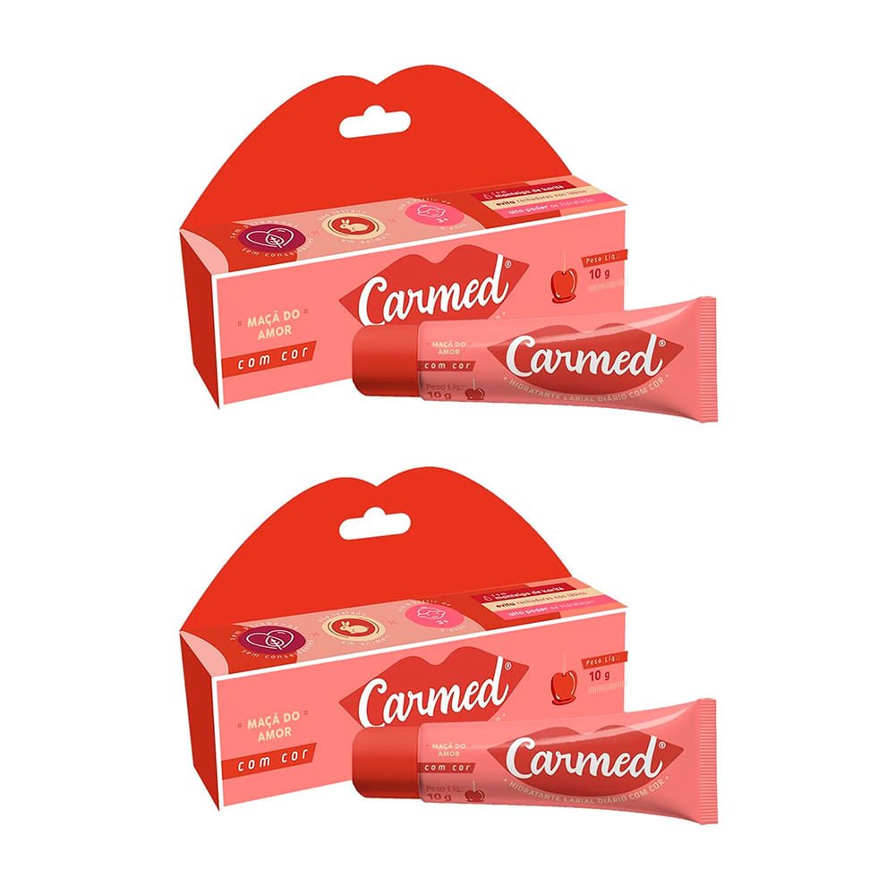 Kit 2 Hidratante Labial Carmed Maçã do Amor Com Cor 10g cada Maça do Amor 1