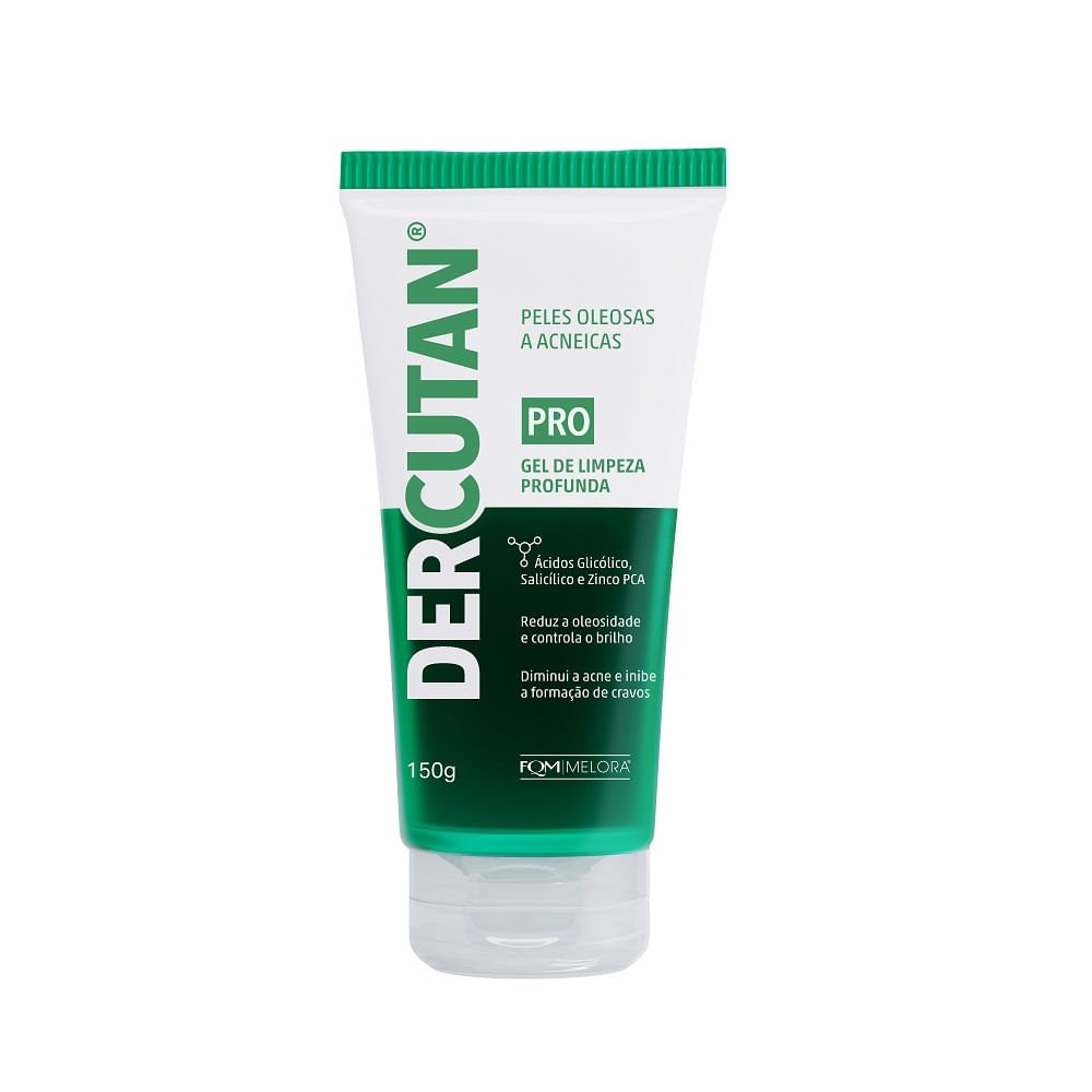 Gel de Limpeza Profunda Dercutan Pro Peles Oleosas a Acneicas 150g