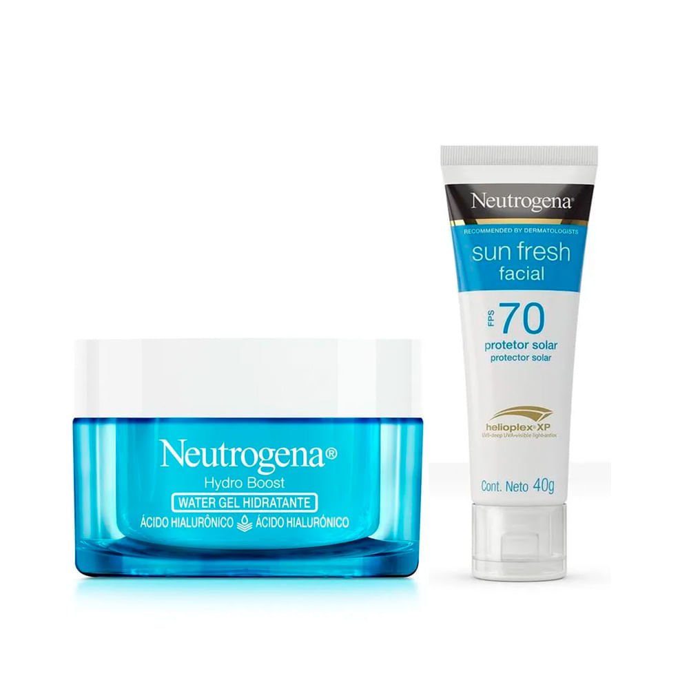 Kit Gel Hidratante Facial Hydro Boost 50g + Sun Fresh Facial FPS70 40g Neutrogena ÚNICO 1