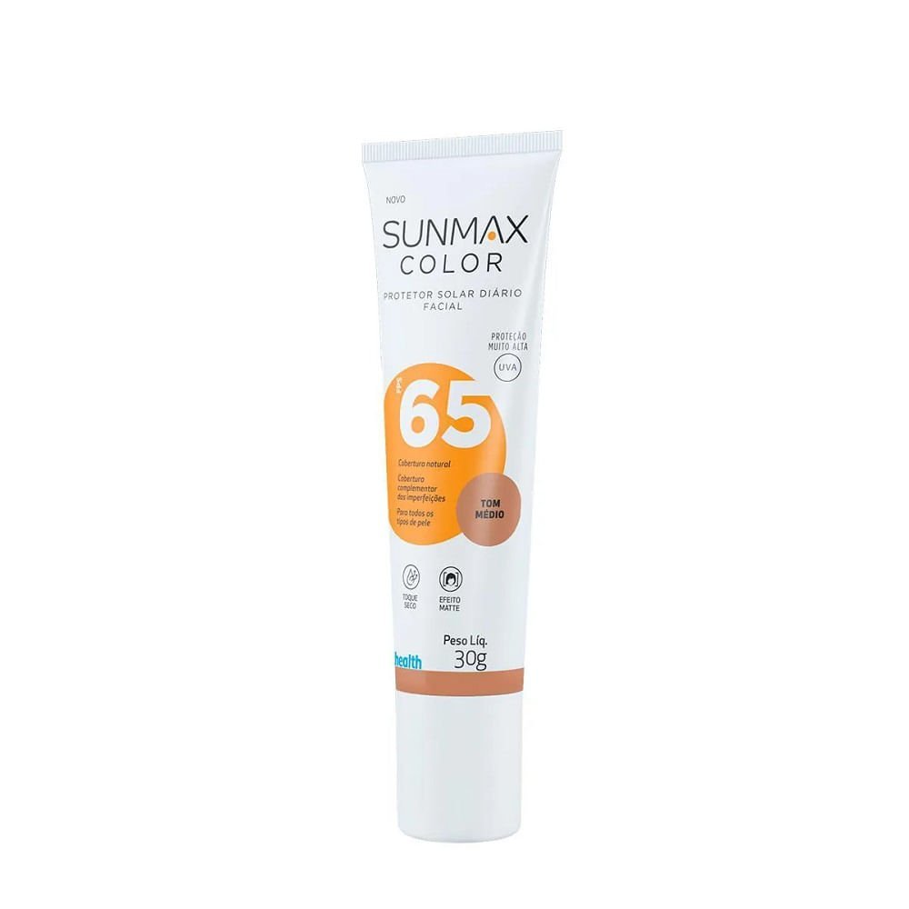 Snmax Color Protetor Solar Facial Sunmax Color FPS 65 Tom Médio 30g Tom Médio