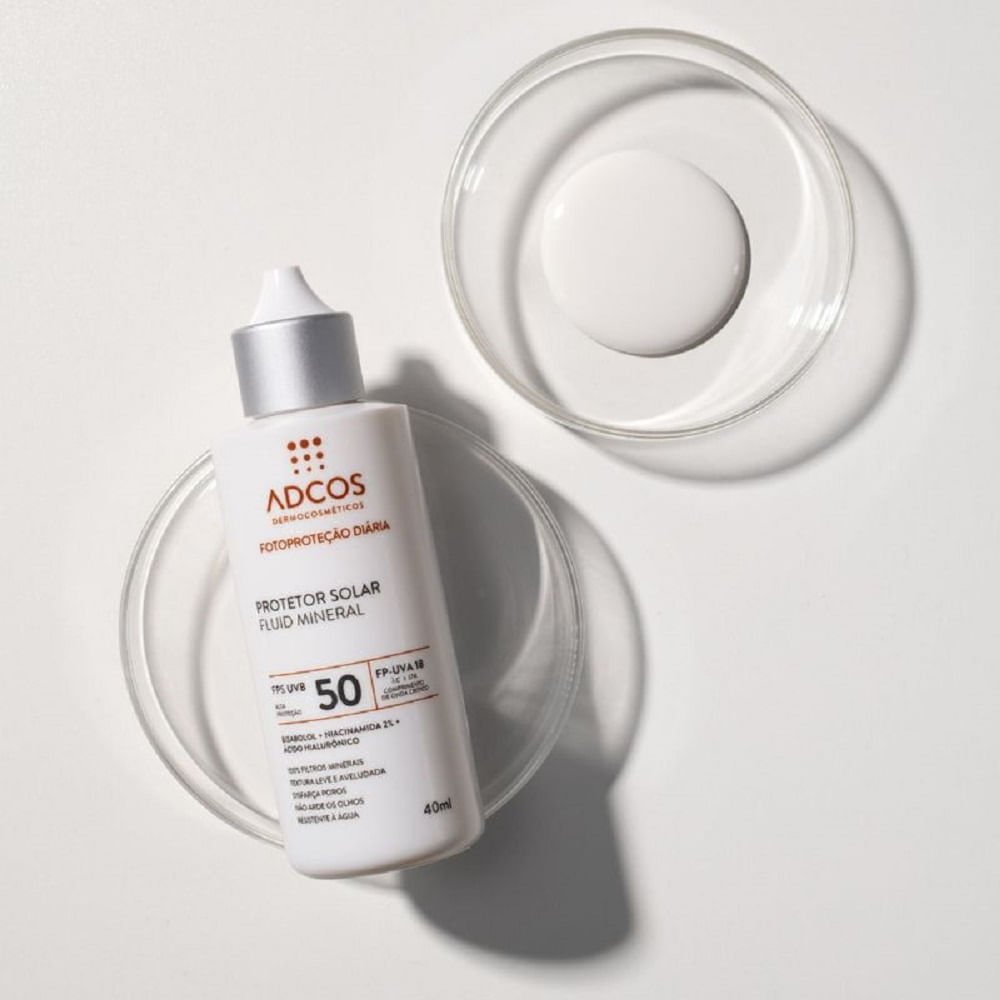 Protetor Solar Adcos Fluid Mineral Fps50 Incolor 40ml 2